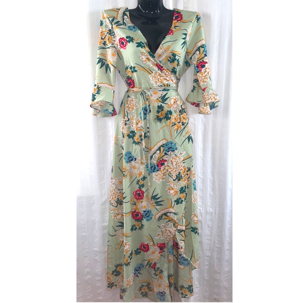 NEW Lulu’s Ruffle Wrap Dress, Size Small - Picture 4 of 6